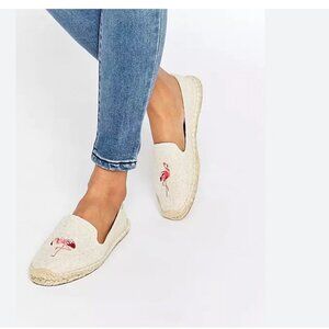 Soludos Flamingos Espadrille Flat Shoes Size 10